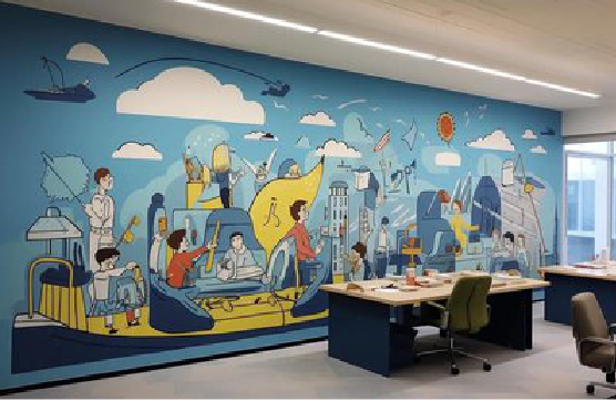 兴山办公室墙绘的特点。