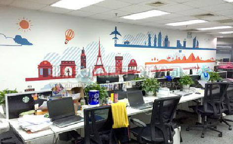 兴山教你设计办公室墙绘的方法。